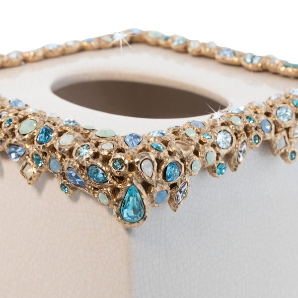 Load image into Gallery viewer, Jay Strongwater Emerson Bejeweled Tissue Box - Oceana