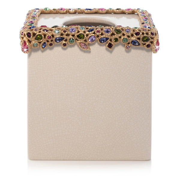 Load image into Gallery viewer, Jay Strongwater Emerson Bejeweled Tissue Box - Bouquet