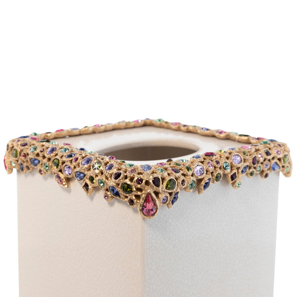 Load image into Gallery viewer, Jay Strongwater Emerson Bejeweled Tissue Box - Bouquet