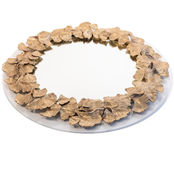 Load image into Gallery viewer, Jay Strongwater Everly Ginkgo Mirror - 18" Round