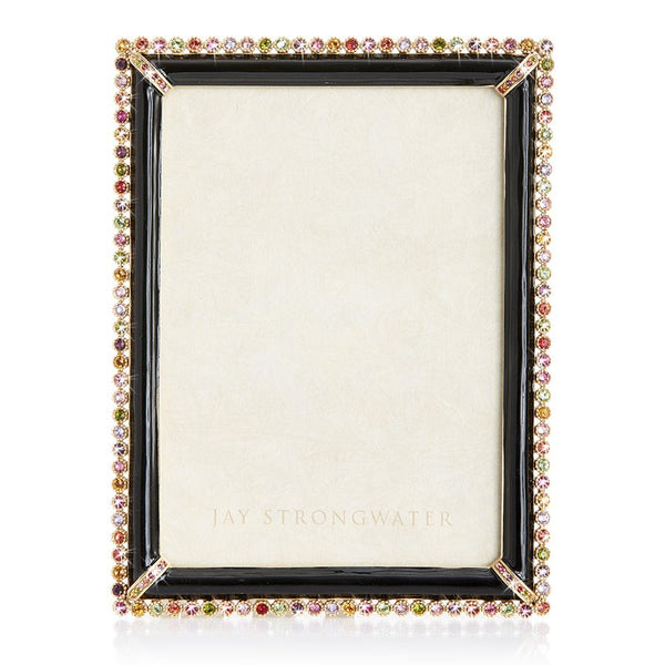 Load image into Gallery viewer, Jay Strongwater Lucas Stone Edge 5" x 7" Frame - Black Jewel