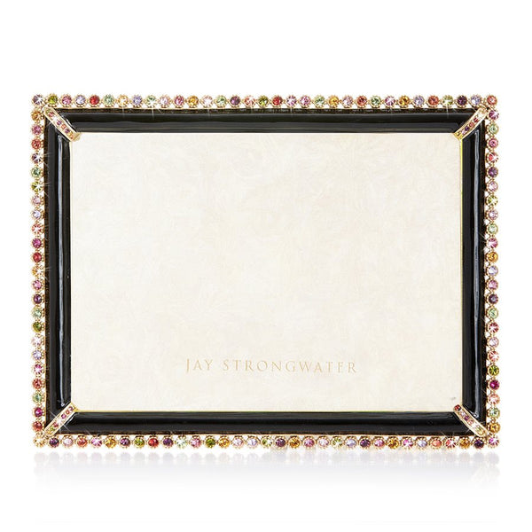 Load image into Gallery viewer, Jay Strongwater Lucas Stone Edge 5" x 7" Frame - Black Jewel
