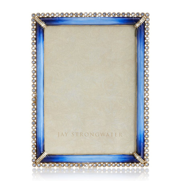 Load image into Gallery viewer, Jay Strongwater Lucas Stone Edge 5" x 7" Frame - Blue Lapis
