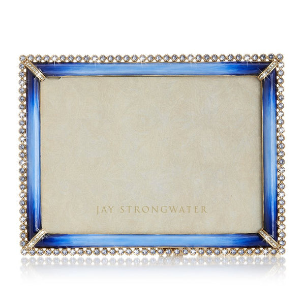 Load image into Gallery viewer, Jay Strongwater Lucas Stone Edge 5" x 7" Frame - Blue Lapis