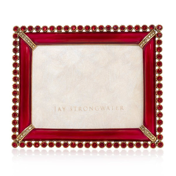 Load image into Gallery viewer, Jay Strongwater Emilia Stone Edge 3" x 4" Frame - Ruby