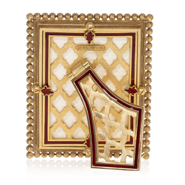 Load image into Gallery viewer, Jay Strongwater Emilia Stone Edge 3" x 4" Frame - Ruby