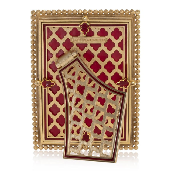 Load image into Gallery viewer, Jay Strongwater Lorraine 4" x 6" Frame - Ruby