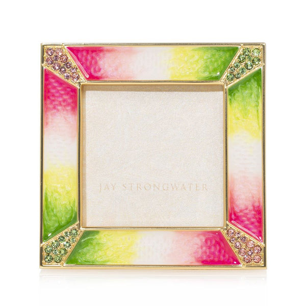 Load image into Gallery viewer, Jay Strongwater Leland - Pave Corner 2" Square Frame - Flora