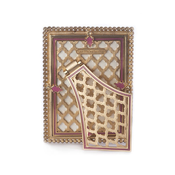 Load image into Gallery viewer, Jay Strongwater Lorraine Stone Edge 4" x 6" Frame - Rose