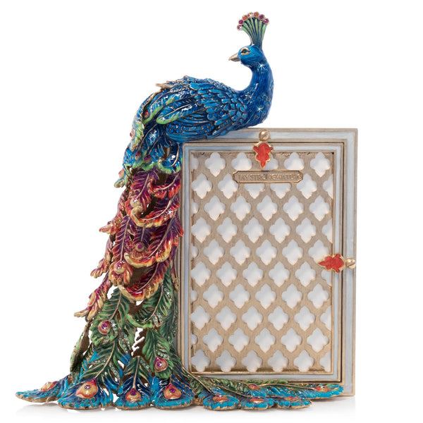 Load image into Gallery viewer, Jay Strongwater Eve Rainbow Peacock 4" x 6" Frame