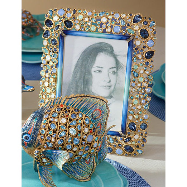 Load image into Gallery viewer, Jay Strongwater Javier Bejeweled 5" x 7" Frame - Oceana
