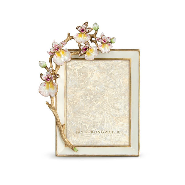 Load image into Gallery viewer, Jay Strongwater Kelsey Orchid 3" x 4" Frame - Flora