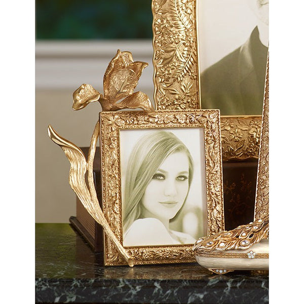 Load image into Gallery viewer, Jay Strongwater Claudia Tulip 3" x 4" Frame - Gold