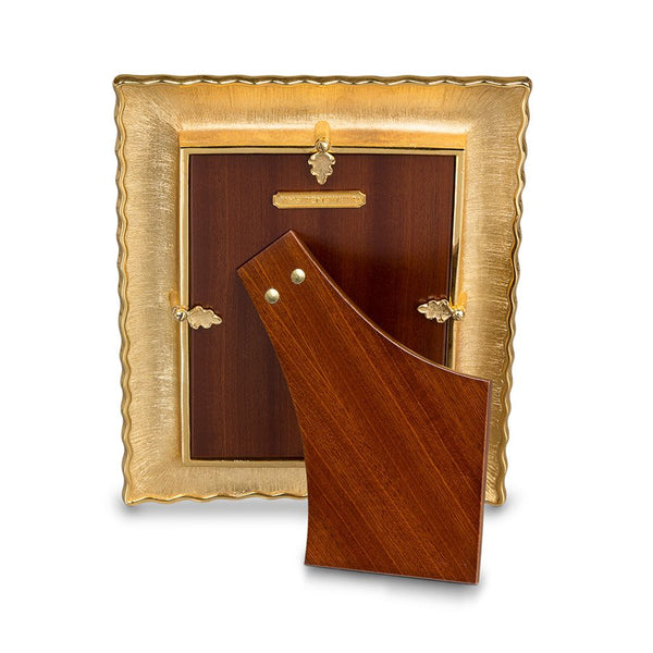 Load image into Gallery viewer, Jay Strongwater Katerina Ruffle Edge Floral 5" x 7" Frame - Gold