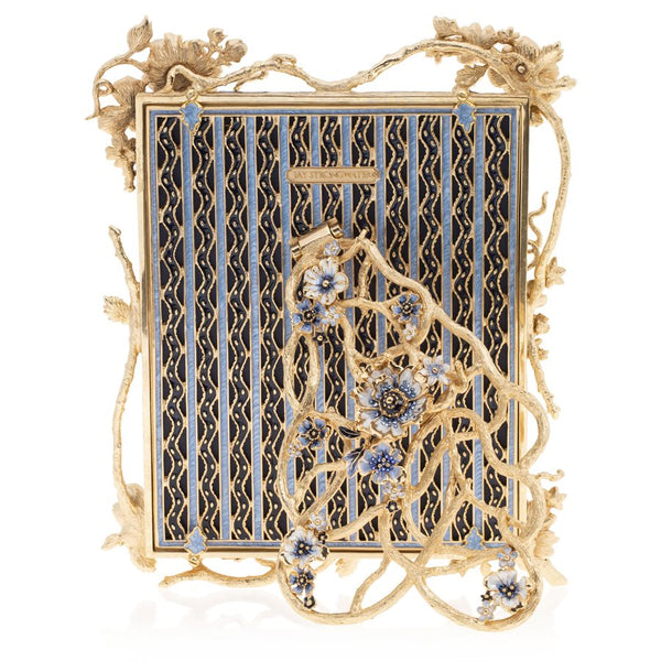 Load image into Gallery viewer, Jay Strongwater Delilah Floral Branch 8" x 10" Frame - Delft Garden Blue