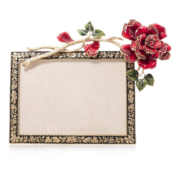Load image into Gallery viewer, Jay Strongwater 5 x 7 Night Bloom Rose Frame