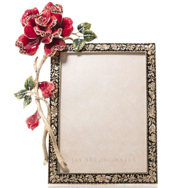 Load image into Gallery viewer, Jay Strongwater 5 x 7 Night Bloom Rose Frame