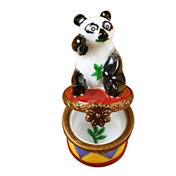 Load image into Gallery viewer, Small Panda on Round Base Limoges Box