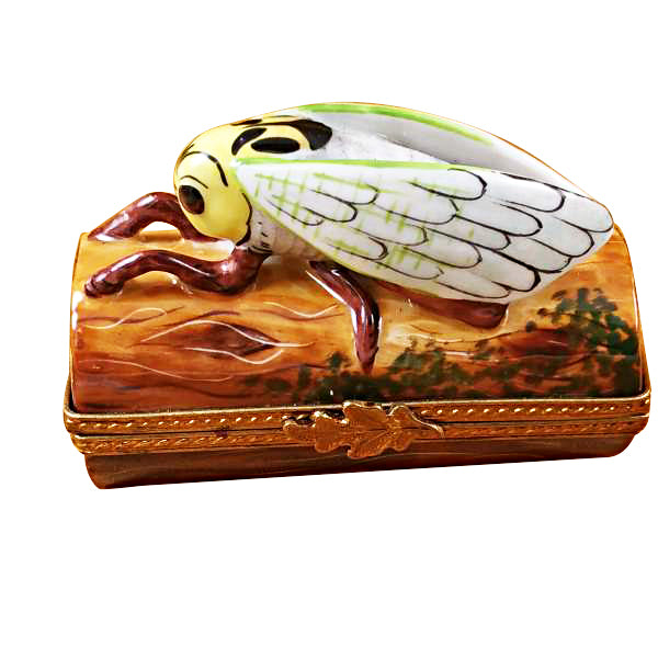 Load image into Gallery viewer, Locust on Log Limoges Box
