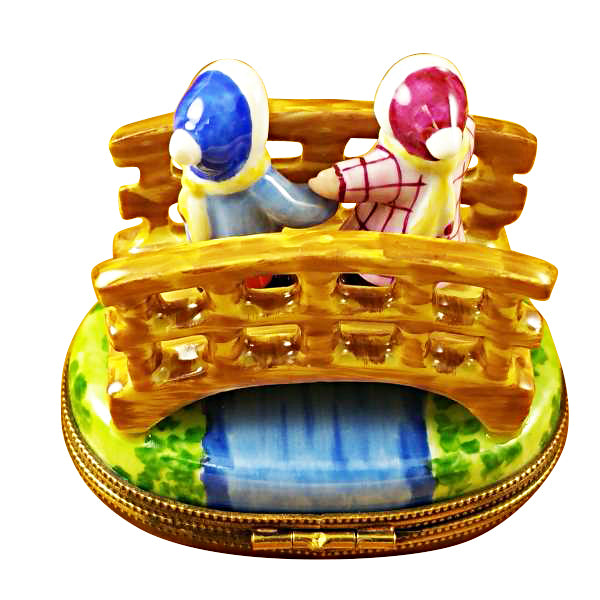 Load image into Gallery viewer, Boy & Girl on Bridge Limoges Box