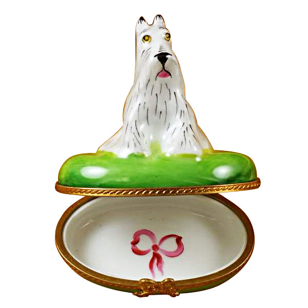Load image into Gallery viewer, White Schnauzer Limoges Box