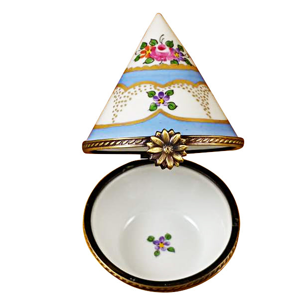 Load image into Gallery viewer, Burgundy Egg with Flowers Limoges Box