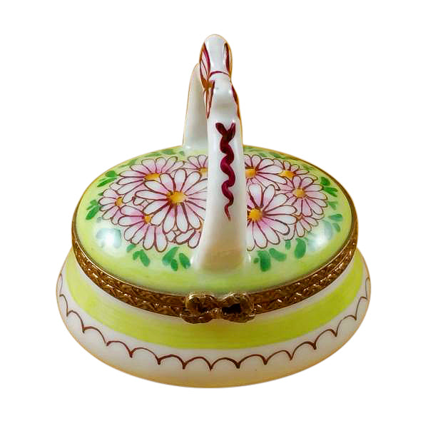 Load image into Gallery viewer, Green Basket with Handle Limoges Box