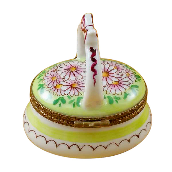 Load image into Gallery viewer, Green Basket with Handle Limoges Box