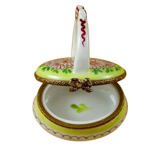 Load image into Gallery viewer, Green Basket with Handle Limoges Box