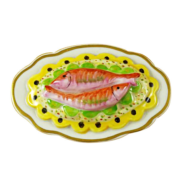 Load image into Gallery viewer, Two Fish on a Platter Limoges Box