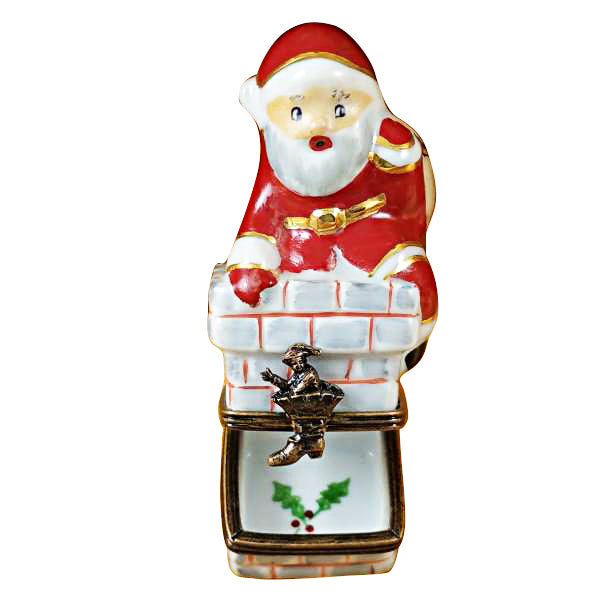 Load image into Gallery viewer, Santa in Chimney Limoges Box