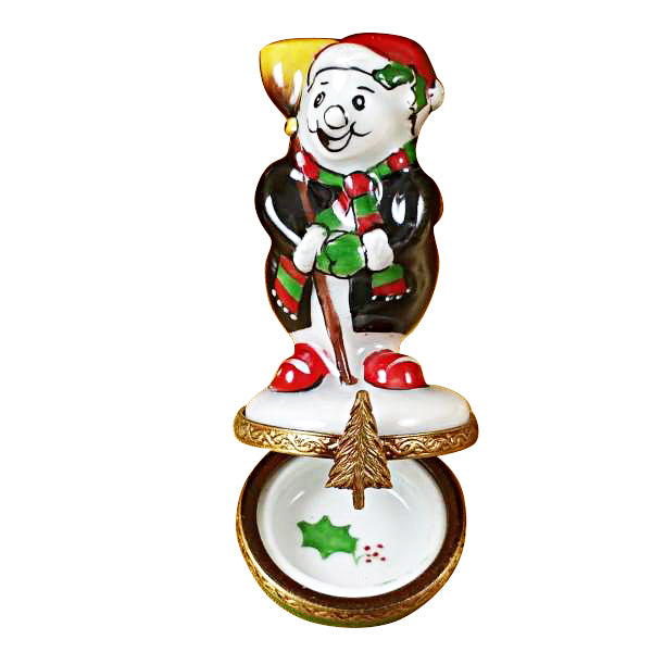 Load image into Gallery viewer, Small Laughing Snowman Limoges Box