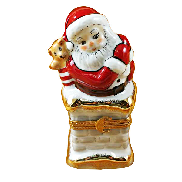 Load image into Gallery viewer, Santa on Chimney Limoges Box