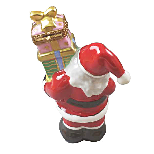 Load image into Gallery viewer, Santa with Stacked Presents Limoges Box