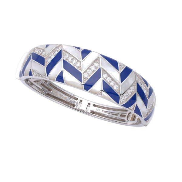 Load image into Gallery viewer, Belle Etoile Chevron Bangle - Blue
