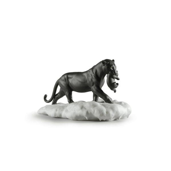 Load image into Gallery viewer, Lladro Black Panther with Cub Figurine