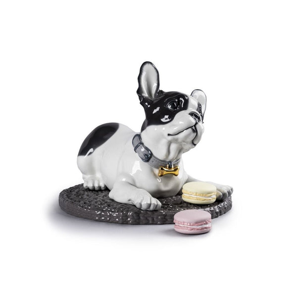 Load image into Gallery viewer, Lladro French Bulldog with Macarons Dog Figurine