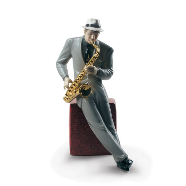 Load image into Gallery viewer, Lladro Jazz Saxophonist Figurine
