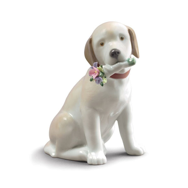 Load image into Gallery viewer, Lladro This Bouquet Is for You Dog Figurine