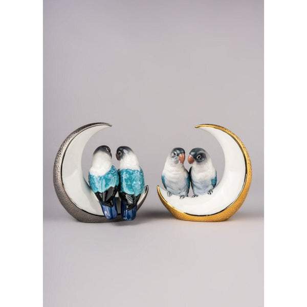 Load image into Gallery viewer, Lladro Fly Me to The Moon Birds Figurine - Golden Lustre