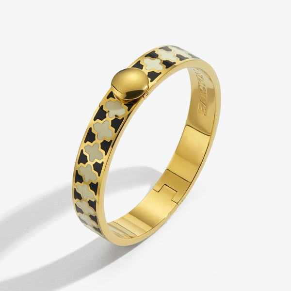 Load image into Gallery viewer, Halcyon Days "Agama Black, Cream & Gold" Bangle