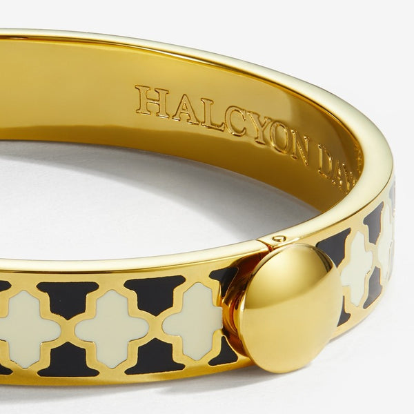 Load image into Gallery viewer, Halcyon Days "Agama Black, Cream & Gold" Bangle