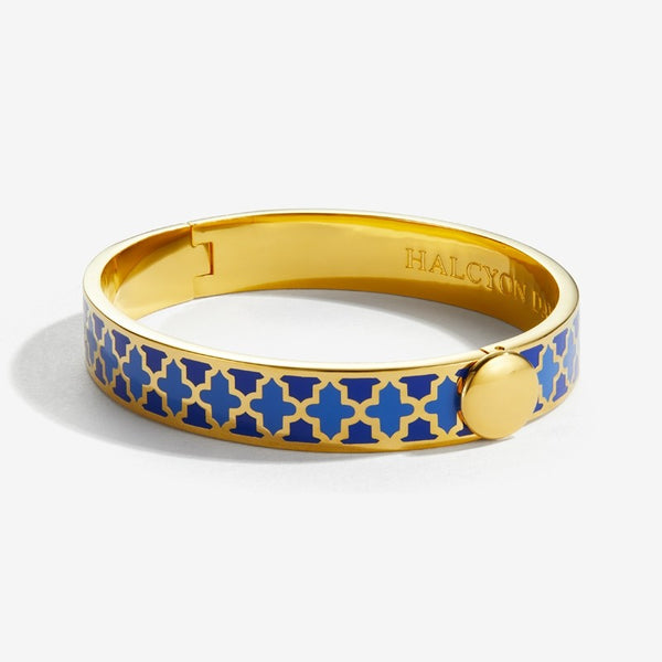 Load image into Gallery viewer, Halcyon Days "Agama Deep Cobalt, Bluebell & Gold" Bangle