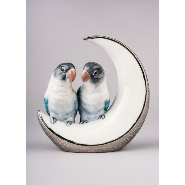 Load image into Gallery viewer, Lladro Fly Me to The Moon Birds Figurine - Silver Lustre