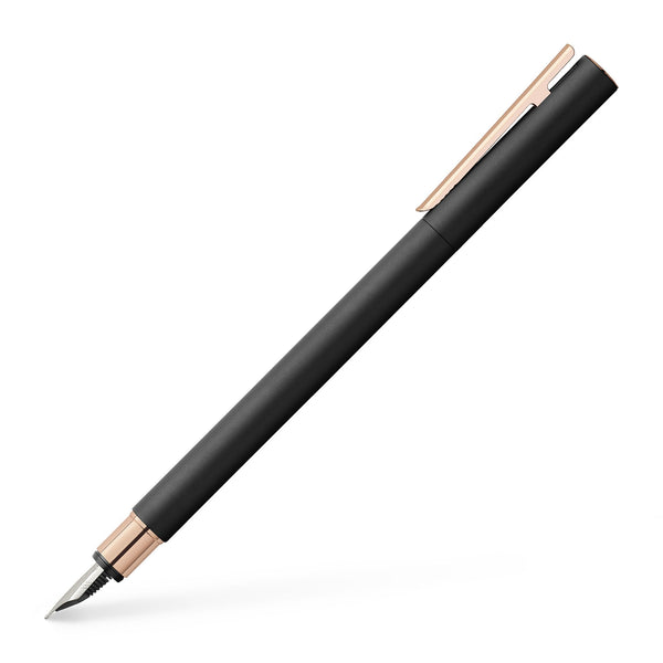 Load image into Gallery viewer, Faber-Castell NEO Slim Fountain Pen, Black Matte and Rose Gold