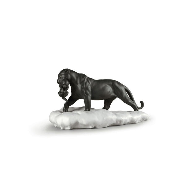 Load image into Gallery viewer, Lladro Black Panther with Cub Figurine