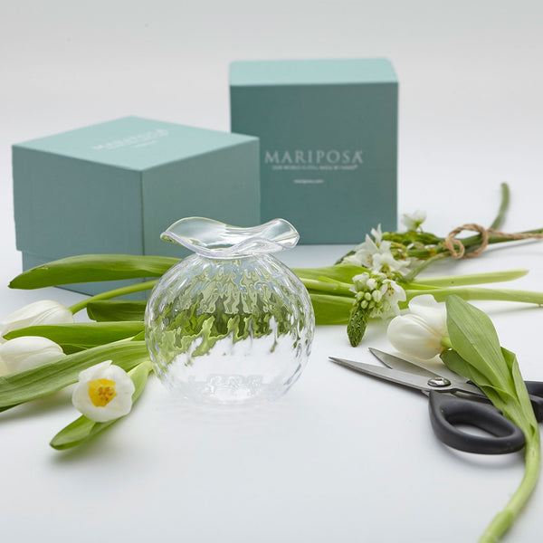 Load image into Gallery viewer, Mariposa Clear Pineapple Textured Bud Vase