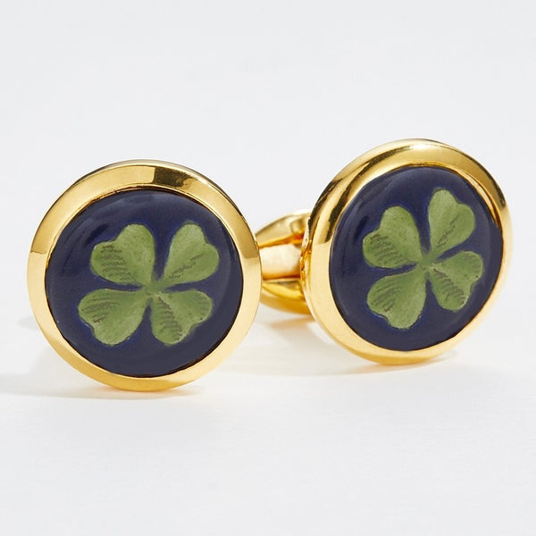 Load image into Gallery viewer, Halcyon Days Clover Cufflinks