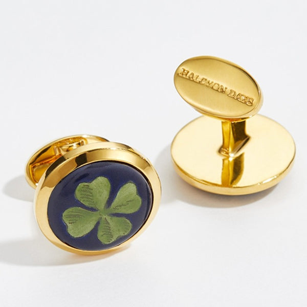 Load image into Gallery viewer, Halcyon Days Clover Cufflinks