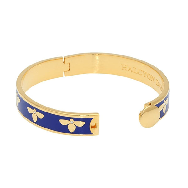 Load image into Gallery viewer, Halcyon Days "Bee Deep Cobalt & Gold" Bangle
